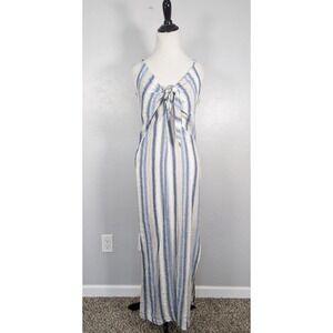 Young Fabulous & Broke Dress S Linen Blend Maxi adjustable Strap Boho Beach NWT